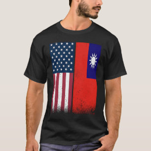 Taiwan  Taiwanese American Flags Proud USA Taiwan T-Shirt