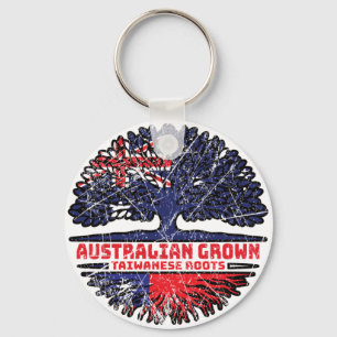 Taiwan Taiwanese Australian Australia Tree Roots Key Ring