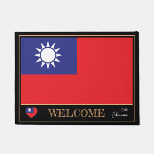 Taiwan & Taiwanese Flag house mats/sports Welcome Doormat