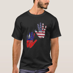 Taiwan Taiwanese Flag Proud America Hands Dna Mix T-Shirt