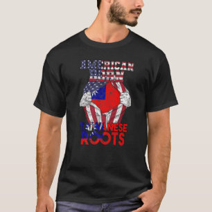Taiwan Taiwanese Flag Proud America Imprint Dna Mi T-Shirt