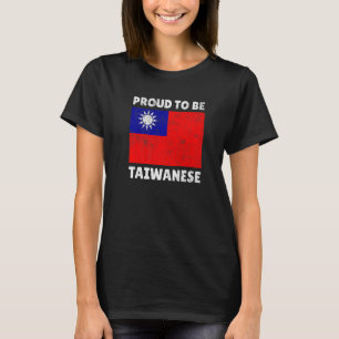 Taiwan Taiwanese Flag Proud Heart Love Vintage   T-Shirt