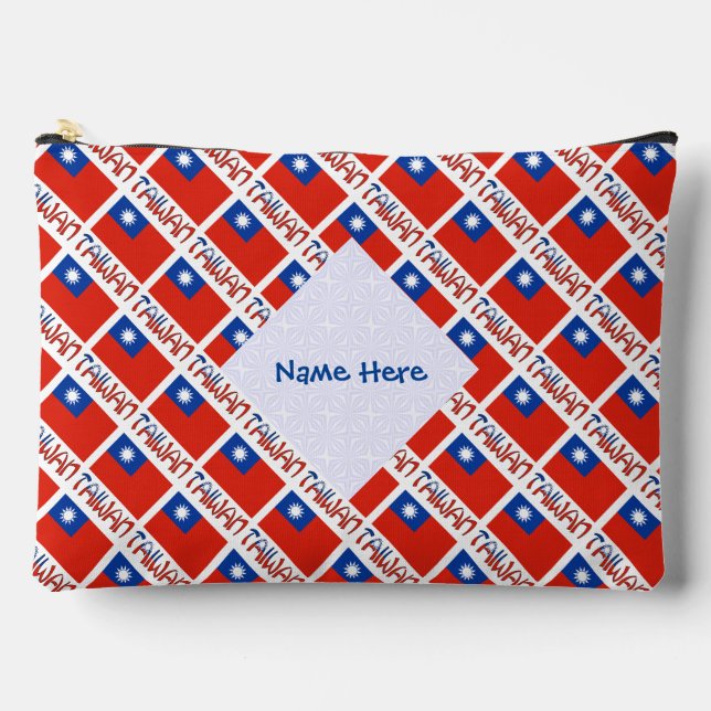 Taiwan Tiled Personalised Ancestry Travel Accessory Pouch (Front)