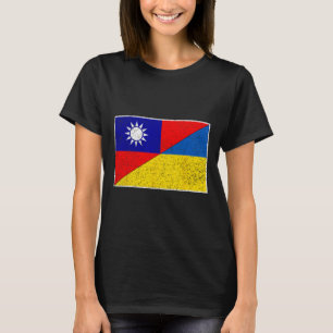 Taiwan Ukraine Flag Taiwanese Ukrainian Support 1  T-Shirt
