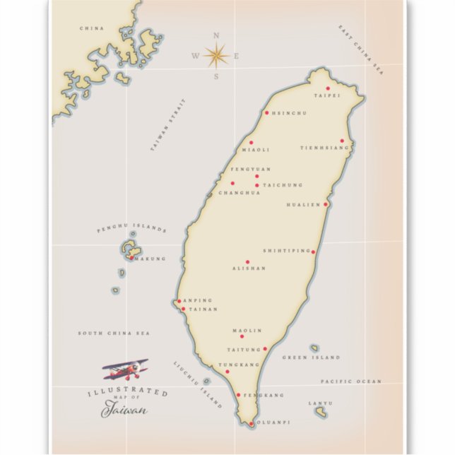 Taiwan Vintage Map (Front)