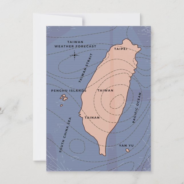 Taiwan Vintage style weather map (Front)