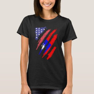 Taiwanese American Patriot Grown Heart Flag Stripe T-Shirt