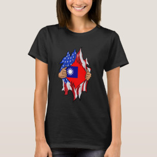 Taiwanese Blood Inside Me Proud Taiwan Flag T-Shirt