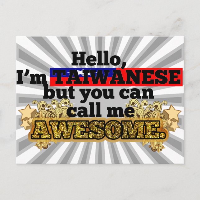 Taiwanese, but call me Awesome Postcard (Front)