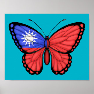 Taiwanese Butterfly Flag Poster