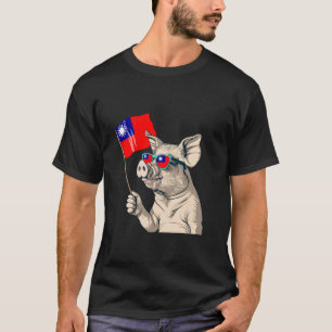 Taiwanese Flag Pig Taiwan Taiwanese Roots Taiwanes T-Shirt