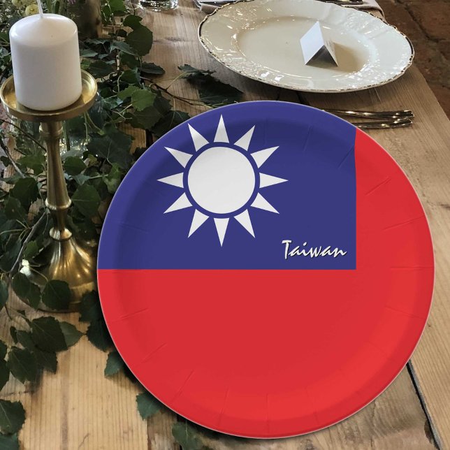 Taiwanese Flag plates, party, sports, Taiwan Paper Plate (Creator Uploaded)