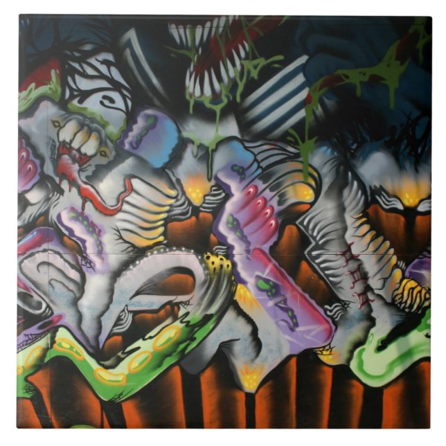 Taiwanese graffiti, Taipei, Taiwan Tile (Front)