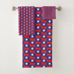 Taiwanese Hearts & Taiwanese Flag / Taiwan Bath Towel Set