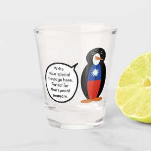 Taiwanese or Chinese Talking Ms. Penguin Personal Shot Glass