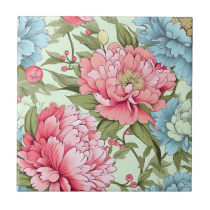 Taiwanese Peonies Ceramic Tile