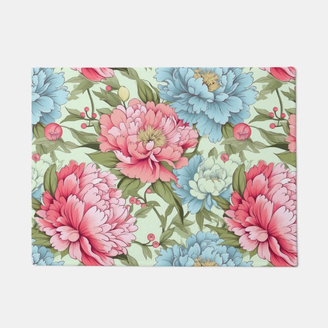 Taiwanese Peonies Doormat (Front)