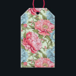 Taiwanese Peonies Gift Tags<br><div class="desc">Romantic illustration from Taiwanese peonies in pastel pink,  blue and mint green</div>