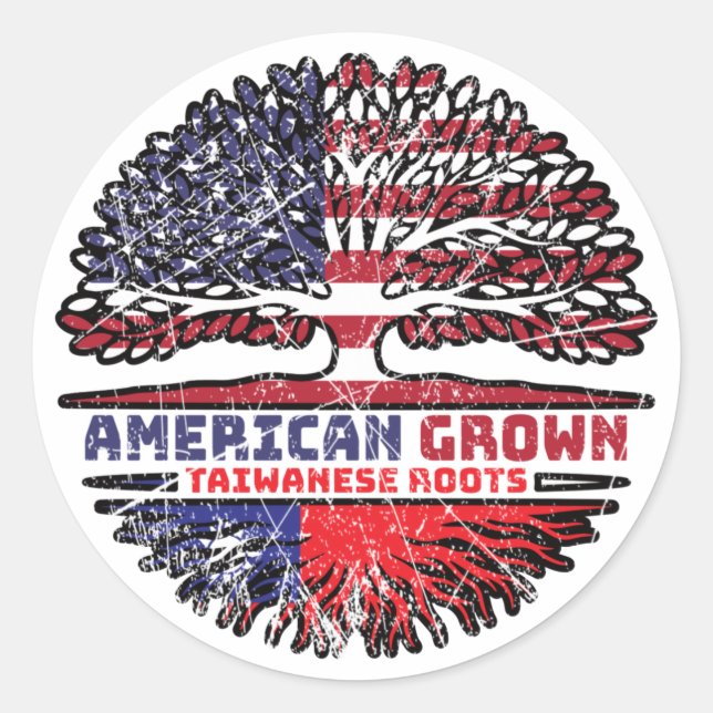 Taiwanese Taiwan US American USA United States Classic Round Sticker (Front)