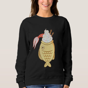 Taiyaki Fish Koi Fish Japanese Waffle Ice Cream Sweatshirt