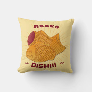 Taiyaki Fish Oishii Japanese Food Illustration Cushion
