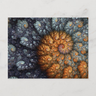 "Taiyou" Blue & Gold Spiral Fractal Postcard