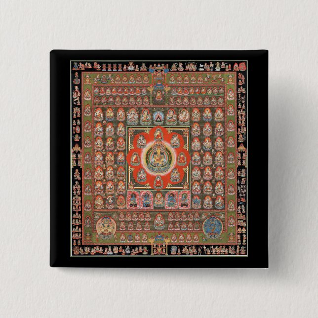 Taizokai Mandala 15 Cm Square Badge (Front)