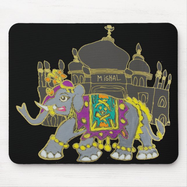 Taj Elephant Mouse Pad (Front)
