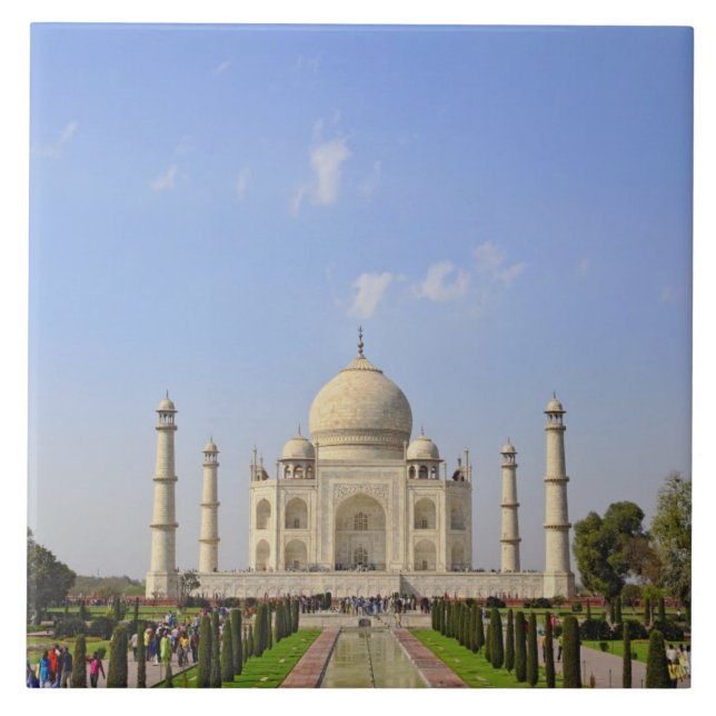 Taj Mahal, a mausoleum located in Agra, India, Ceramic Tile (Front)