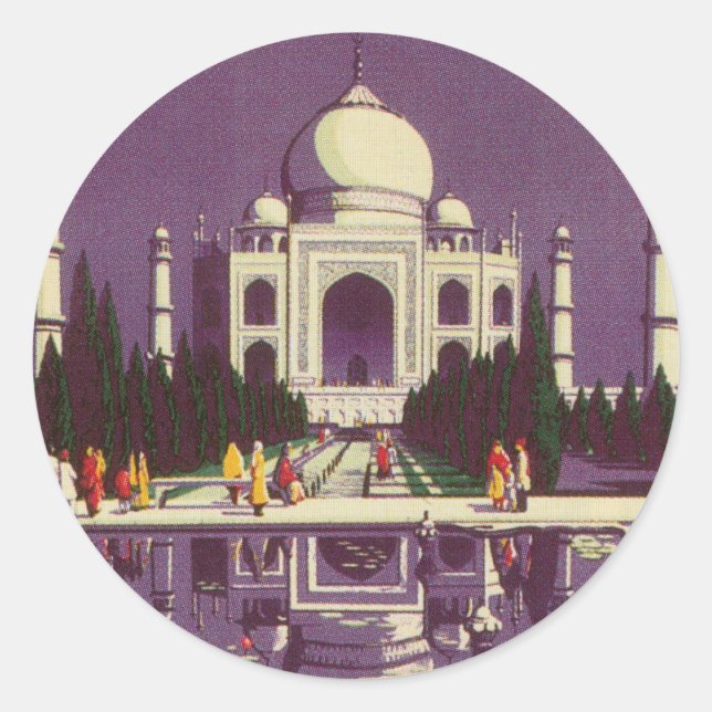 Taj Mahal, Agra Classic Round Sticker (Front)