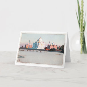 Taj Mahal, Agra, Hiroshi Yoshida, Woodcut Card