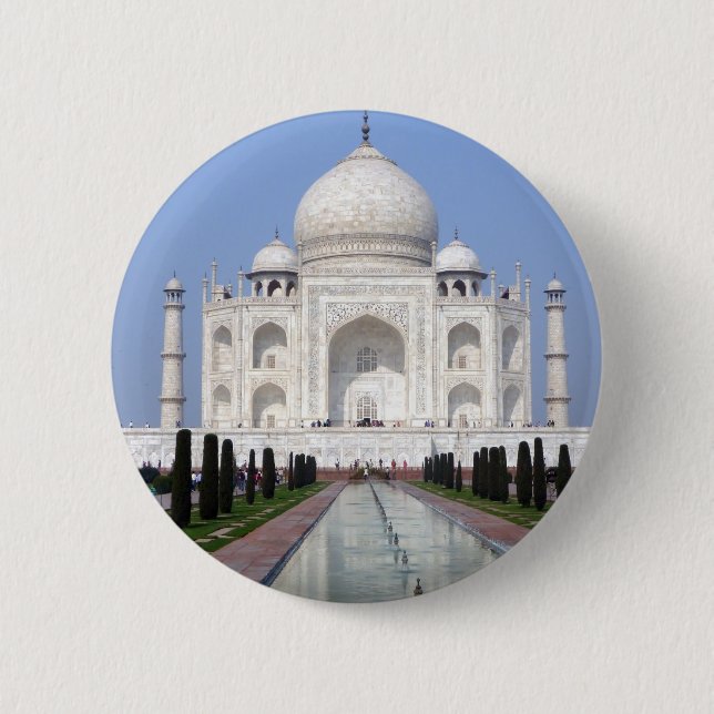Taj Mahal, Agra, India 6 Cm Round Badge (Front)