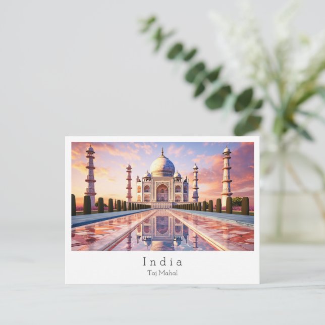 Taj Mahal Agra, India Postcard (Standing Front)