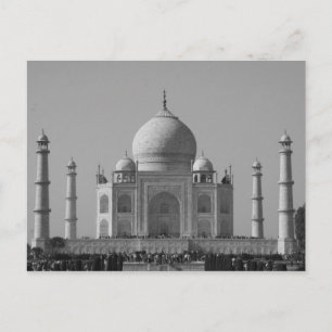 taj mahal b&w postcard