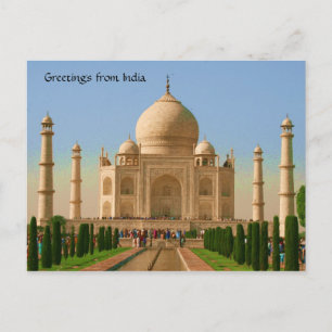 taj mahal bright postcard
