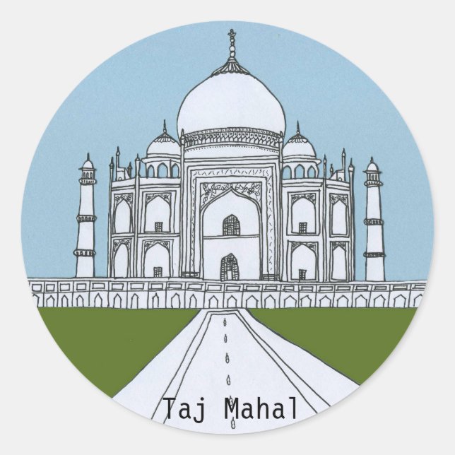 Taj Mahal Classic Round Sticker (Front)