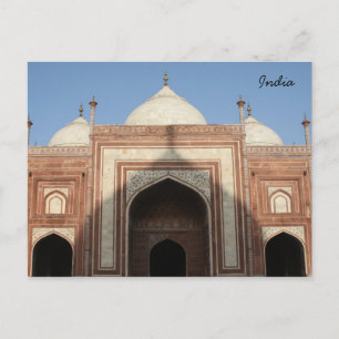 taj mahal dome shadow postcard
