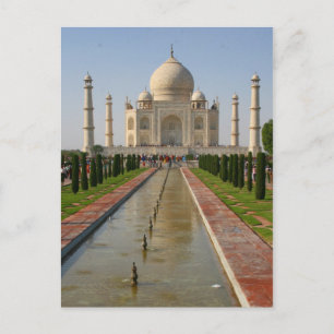 taj mahal fountain postcard