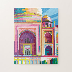 Taj Mahal in India Colourful Pop Art Jigsaw Puzzle