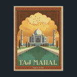 Taj Mahal, India Postcard<br><div class="desc">Anderson Design Group is an award-winning illustration and design firm in Nashville,  Tennessee. Founder Joel Anderson directs a team of talented artists to create original poster art that looks like classic vintage advertising prints from the 1920s to the 1960s.</div>
