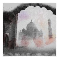 Taj Mahal India Postcard – Vintage Travel Poster