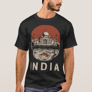 Taj Mahal India Sunset Japanese Architectural Art T-Shirt