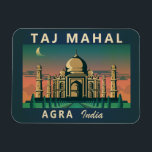 Taj Mahal India Travel Art Vintage Magnet<br><div class="desc">Taj Mahal art illustration in a retro style.</div>