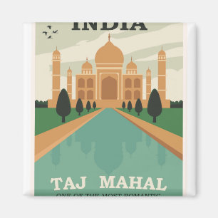 Taj Mahal - India Travel Poster Magnet
