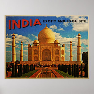 Taj Mahal India Vintage Poster