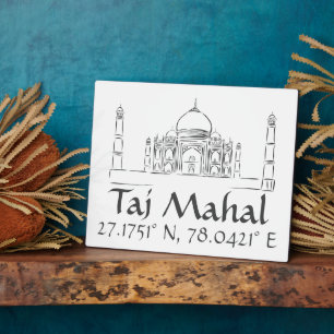 Taj Mahal Latitude Longitude Plaque