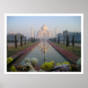 Taj Mahal Mausoleum at Sunrise Poster