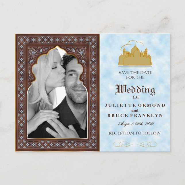 Taj Mahal - Oriental Bohemian Style Announcement Postcard (Front)