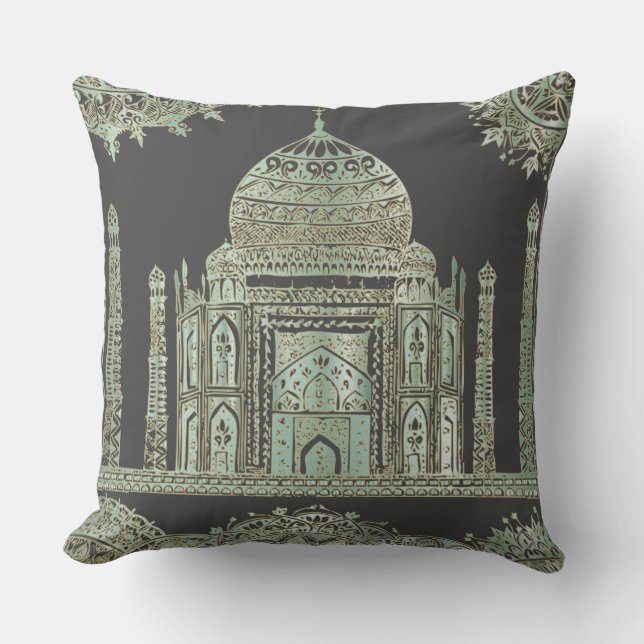 Taj Mahal - Oriental Bohemian Style Cushion (Front)