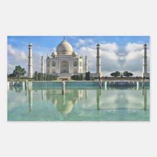Taj Mahal reflecting on water Rectangular Sticker